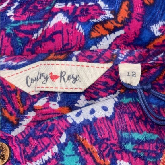 Country Rose Blue Floral Midi Dress Size 12 Sleeveless Boho Print Coastal Office - Picture 2 of 10